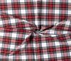 Premium Scottish Check Fabric Light Stretch | White