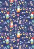 Spring Treats Fabric | Spring Gnomes Dark Blue