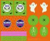 Haunted House Fabric | Glow In The Dark Treat Bag Panel Orange
