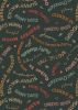 Lewis & Irene Snuggle Season Fabric | Cosy Words Dark Forest