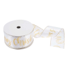 Premium Wire Edged Ribbon | Gold Merry Christmas, 63mm