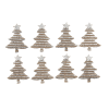 Christmas Embellishments | Silver Glitter Trees, 8pcs