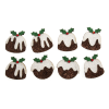 Christmas Embellishments | Glitter Christmas Puddings, 8pcs