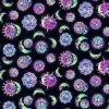 Laurel Burch Celestial Magic Fabric | Sun & Moon Black