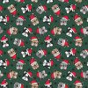 Christmas Jersey Fabric | Festive Pug Green