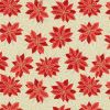 Yuletide Lewis & Irene Fabric | Poinsettia Cream Gold Metallic