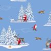 Tomtens Forest Friends Lewis & Irene Fabric | Foxes Light Blue