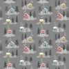 Snow Day Flannel Lewis & Irene | Snowy Houses Grey