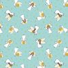 Away In A Manger Lewis & Irene Fabric | Angels Celestial Blue Gold Metallic