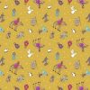 Away In A Manger Lewis & Irene Fabric | Nativity Characters Gold With Gold Metallic