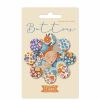 Wallflower Buttons | 16mm - 8 pcs Blue/Thristle
