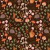 Snuggle Up Season Flannel Lewis & Irene | Squirrels & Hedgehogs On Dark Brown