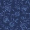 Lewis & Irene Porcelain & Seaglass Fabric by Stuart Hillard | Rose Trail Dark Blue