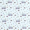 Cotton Rich Jersey Fabric | Peace & Love Camper Van Blue