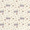 Cotton Rich Jersey Fabric | Peace & Love Camper Van Cream
