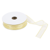 Wire Edged Organza Ribbon | Light Gold, 25mm x 25m Roll