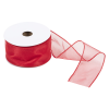 Wire Edged Organza Ribbon | Red, 63mm x 25m Roll