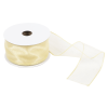 Wire Edged Organza Ribbon | Light Gold, 63mm x 25m Roll