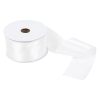 Wire Edged Single Face Satin Ribbon | White, 63mm x 25m Roll