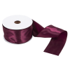 Wire Edged Single Face Satin Ribbon | Burgundy, 63mm x 25m Roll