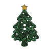 Christmas Craft Buttons | Christmas Tree, 30mm - 10pcs