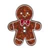 Christmas Craft Buttons | Gingerbread Man, 30mm - 10pcs