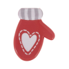 Christmas Craft Buttons | Left Snow Glove, 24mm - 10pcs