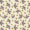 Old Quercus Lewis & Irene Fabric | Flying Owl Dark Cream