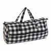 Knitting Bag: PVC: Monochrome Gingham