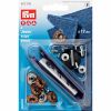 Jeans Buttons & Tool | 17mm Open Top - Design Flower - Ant Bronze