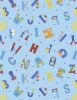 Alpha-Bots Fabric | Alphabet Toss Sky Blue