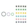 Wooden Craft Shape Accessories Pack | 32 Pieces - Assorted Colours