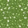 Cast A Spell Lewis & Irene Fabric | Halloween Bottles Green Silver Metallic
