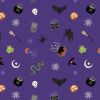 Cast A Spell Lewis & Irene Fabric | Spooky Halloween Purple Silver Metallic
