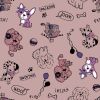 Jersey Cotton Fabric | Dogs Dusty Pink
