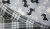 Double Sided Super Soft Fleece | Bunny - Tartan Blue