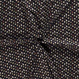 Stitch It, Christmas Metallic Fabric | Festive Gingerbread Man Navy