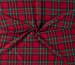 Premium Scottish Check Fabric Light Stretch | Red