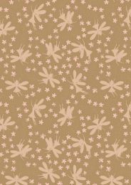 Fairy Clocks Fabric | Floral Fairies Deep Gold - Gold Metallic