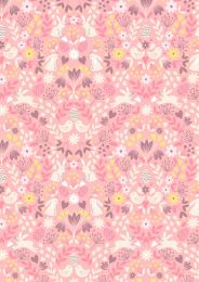 Spring Treats Fabric | Mirrored Bunny & Chicks Rose Pink