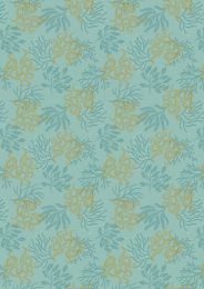 Moontide Fabric | Octopus Gold Metallic Green