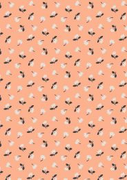 Lewis & Irene Folk Floral Fabric | Little Flowers Peach