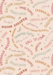 Lewis & Irene Snuggle Season Fabric | Cosy Words Cream
