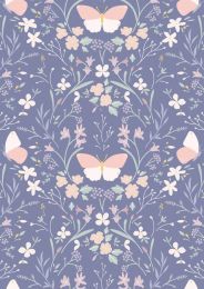 Heart Of Summer Fabric | Floral Gathering Dark Hyacinth