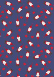 Tomtens Village Fabric | Tomten & Hearts Dark Blue