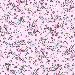 Cotton Print Fabric | Shooting Star Pink