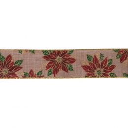 Premium Wire Edged Ribbon | Poinsettia, 63mm