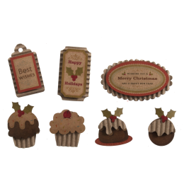 Christmas Embellishments | Christmas Pudding, 7pcs