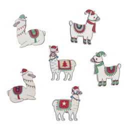 Christmas Embellishments | Christmas Llamas, 6pcs