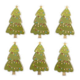 Christmas Embellishments | Festive Christmas Trees, 6pcs